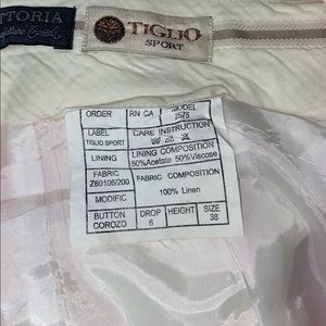 Mens linen pants, cuffs alterations may be needed.